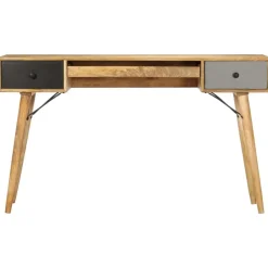 vidaXL Bureau avec tiroirs 130x50x80 cm Bois solide de manguier