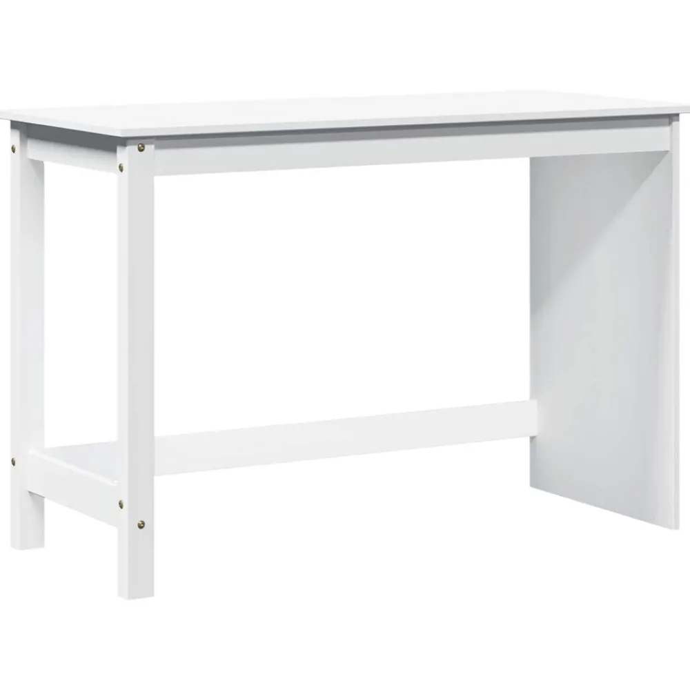 Meubles De Bureau-vidaXL Bureau 112 x 50 x 75 cm Bois de Pin Massif Blanc