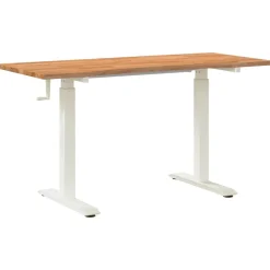 Meubles De Bureau-vidaXL Bureau Blanc et Brun Clair 140 x 60 cm Bois de chêne massif Blanc et marron clair