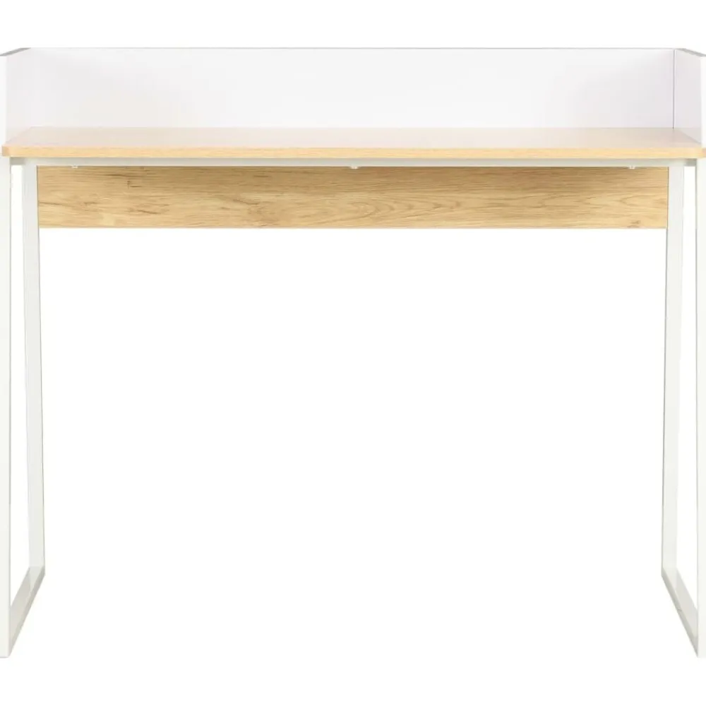 vidaXL Bureau Blanc et chêne 90x60x88 cm