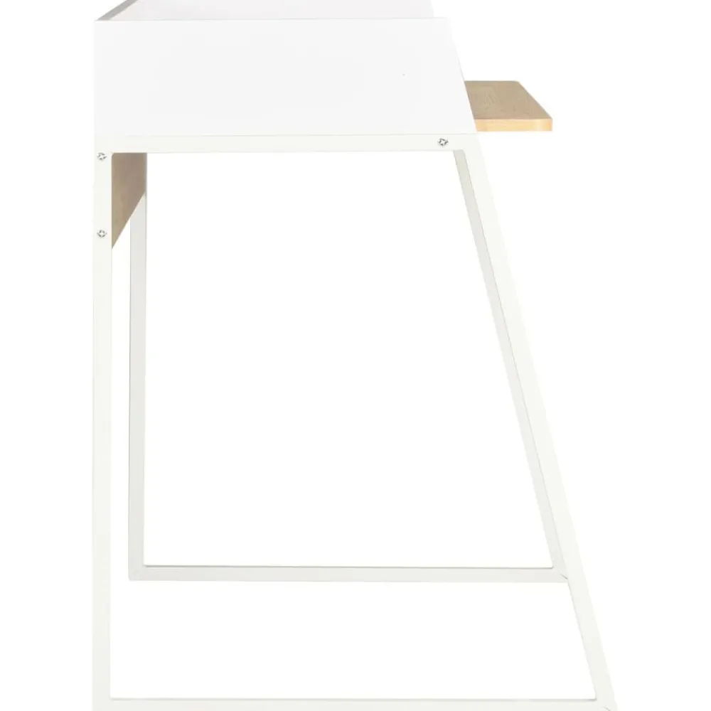 vidaXL Bureau Blanc et chêne 90x60x88 cm