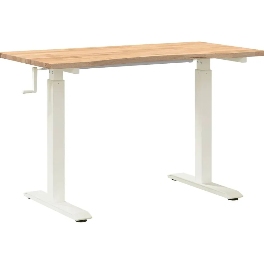 Meubles De Bureau-vidaXL Bureau 120 x 60 cm Bois de chêne massif blanc et naturel