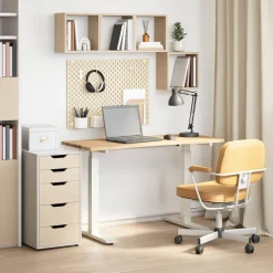 Meubles De Bureau-vidaXL Bureau 120 x 60 cm Bois de chêne massif blanc et naturel