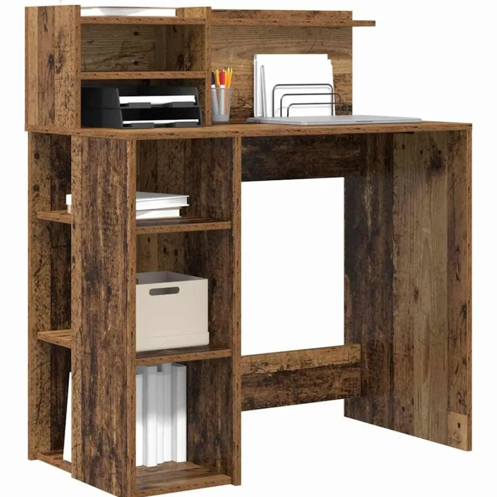 Meubles De Bureau-vidaXL Bureau 90 x 48 x 101,5 cm Bois d'ingénierie Bois ancien