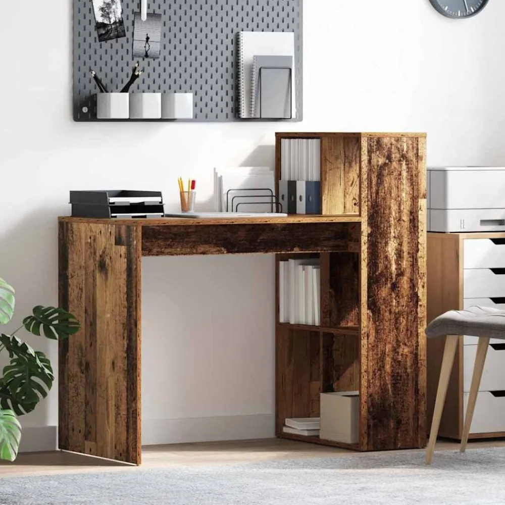 Meubles De Bureau-vidaXL Bureau 108 x 55 x 103.5 cm Bois d'ingénierie Bois ancien