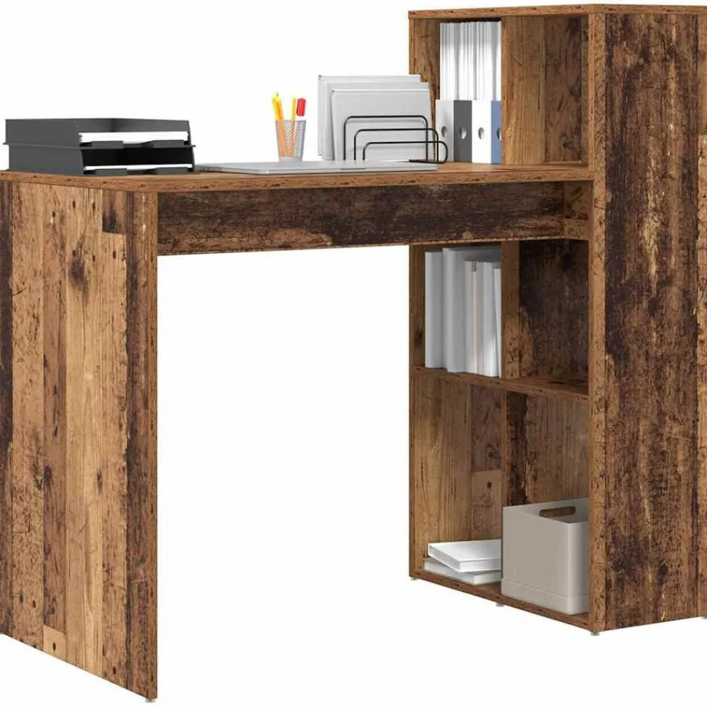 Meubles De Bureau-vidaXL Bureau 108 x 55 x 103.5 cm Bois d'ingénierie Bois ancien