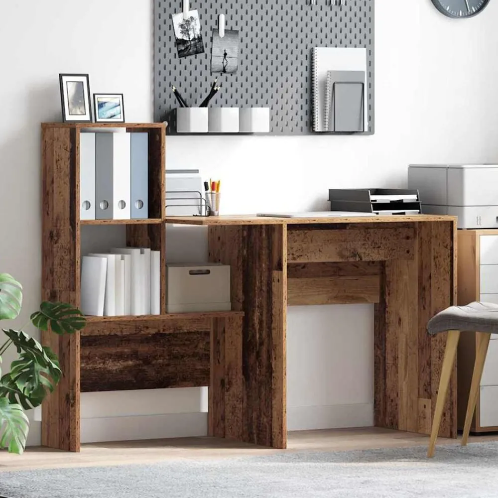 Meubles De Bureau-vidaXL Bureau 131,5 x 50 x 106,5 cm Bois d'ingénierie Bois ancien