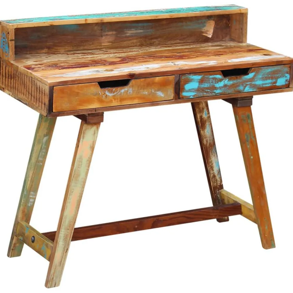 vidaXL Bureau Bois de récupération massif