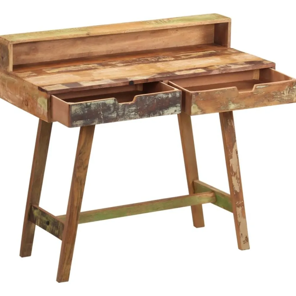 vidaXL Bureau Bois de récupération massif