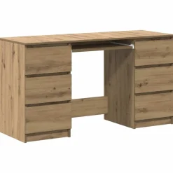 Meubles De Bureau-vidaXL Bureau chêne artisanal 140x50x77 cm bois d'ingénierie ch&ecirc;ne artisanal