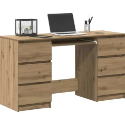 Meubles De Bureau-vidaXL Bureau chêne artisanal 140x50x77 cm bois d'ingénierie ch&ecirc;ne artisanal