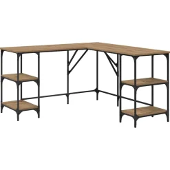 vidaXL Bureau Chêne artisanal 139 x 139 x 75 cm Bois d'ingénierie
