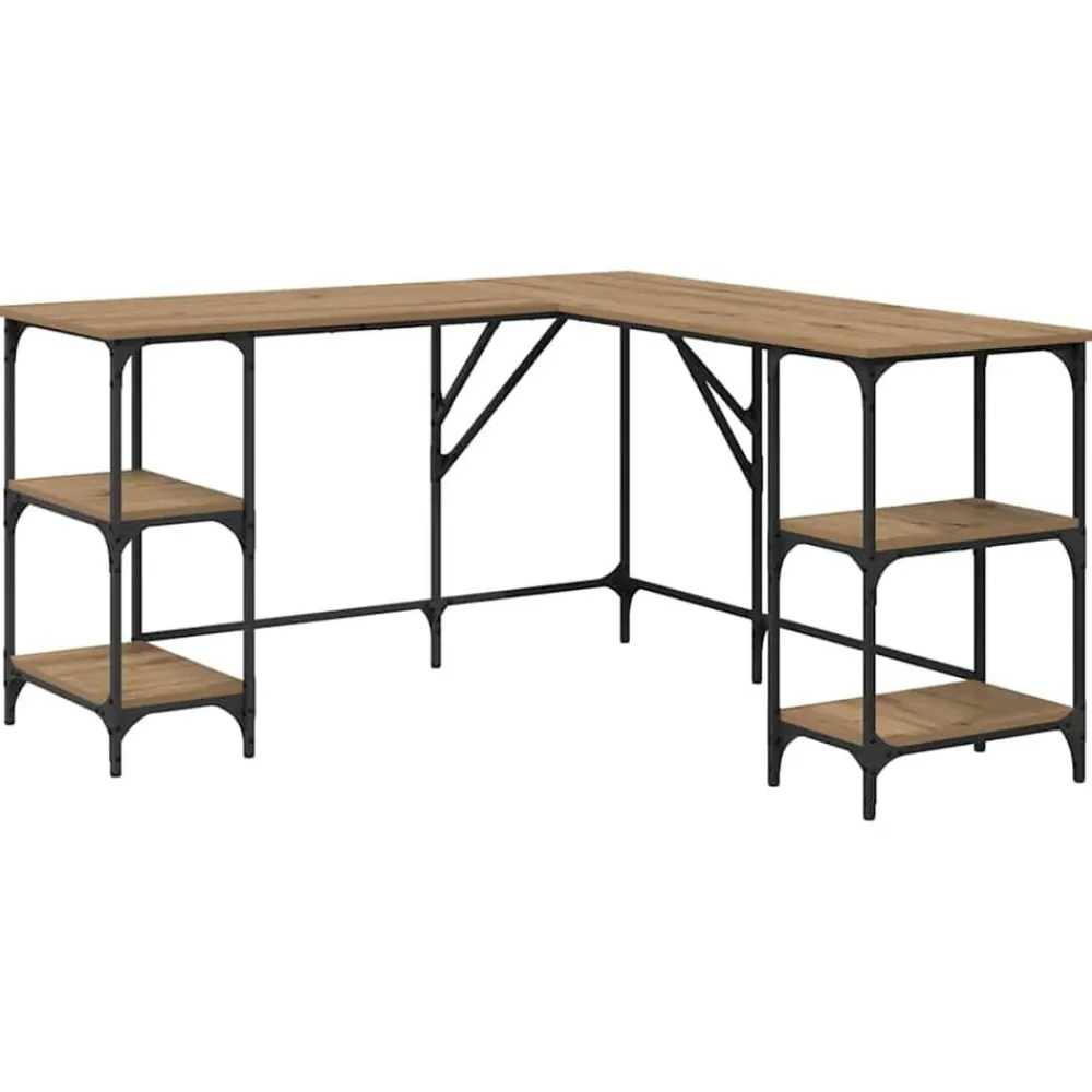 vidaXL Bureau Chêne artisanal 139 x 139 x 75 cm Bois d'ingénierie
