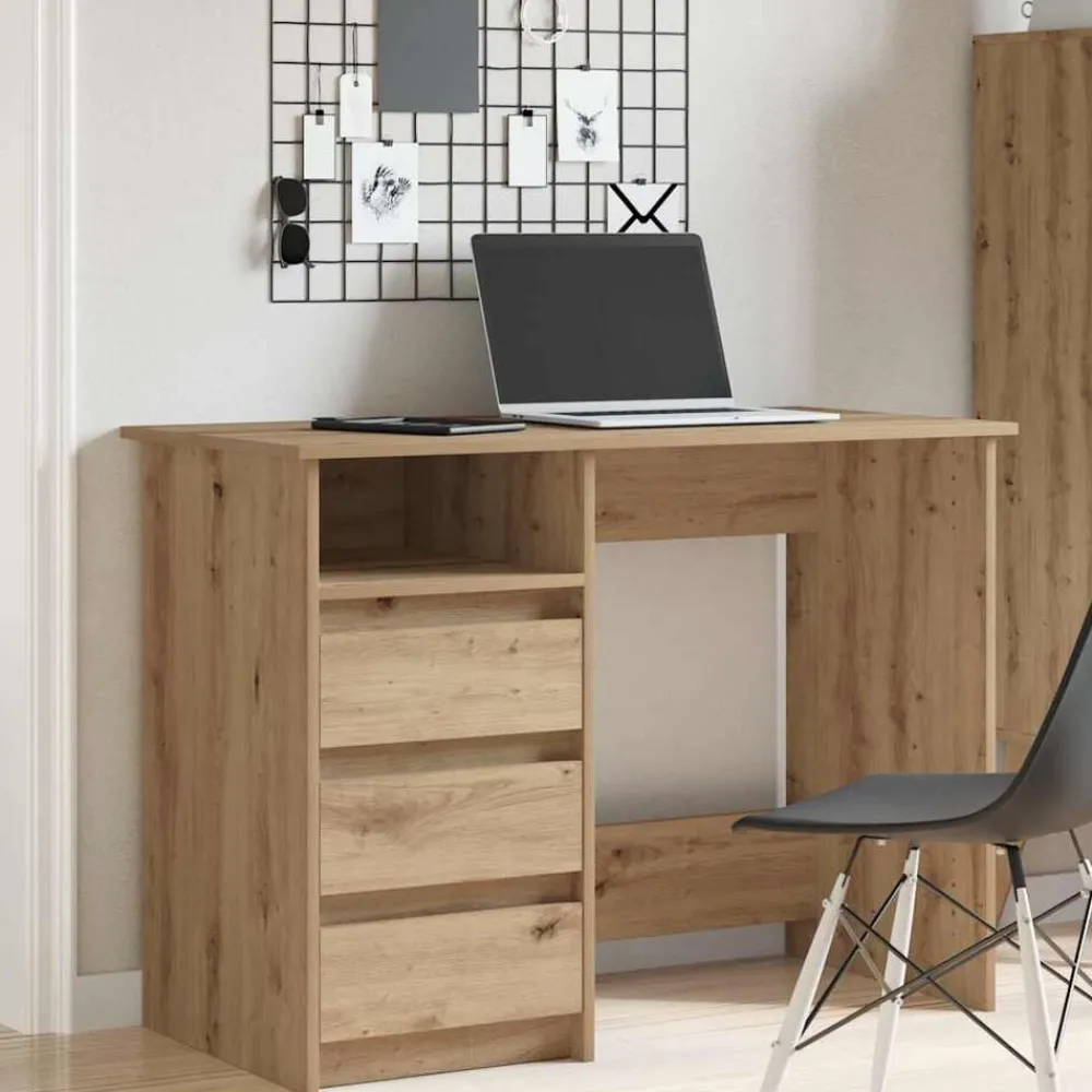 Meubles De Bureau-vidaXL Bureau chêne artisanal 102x50x75 cm bois d'ingénierie chêne artisanal