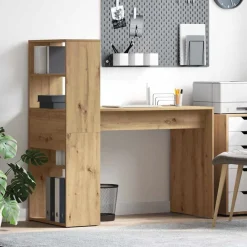 vidaXL Bureau Chêne artisanal 113 x 54 x 120 cm Bois d'ingénierie