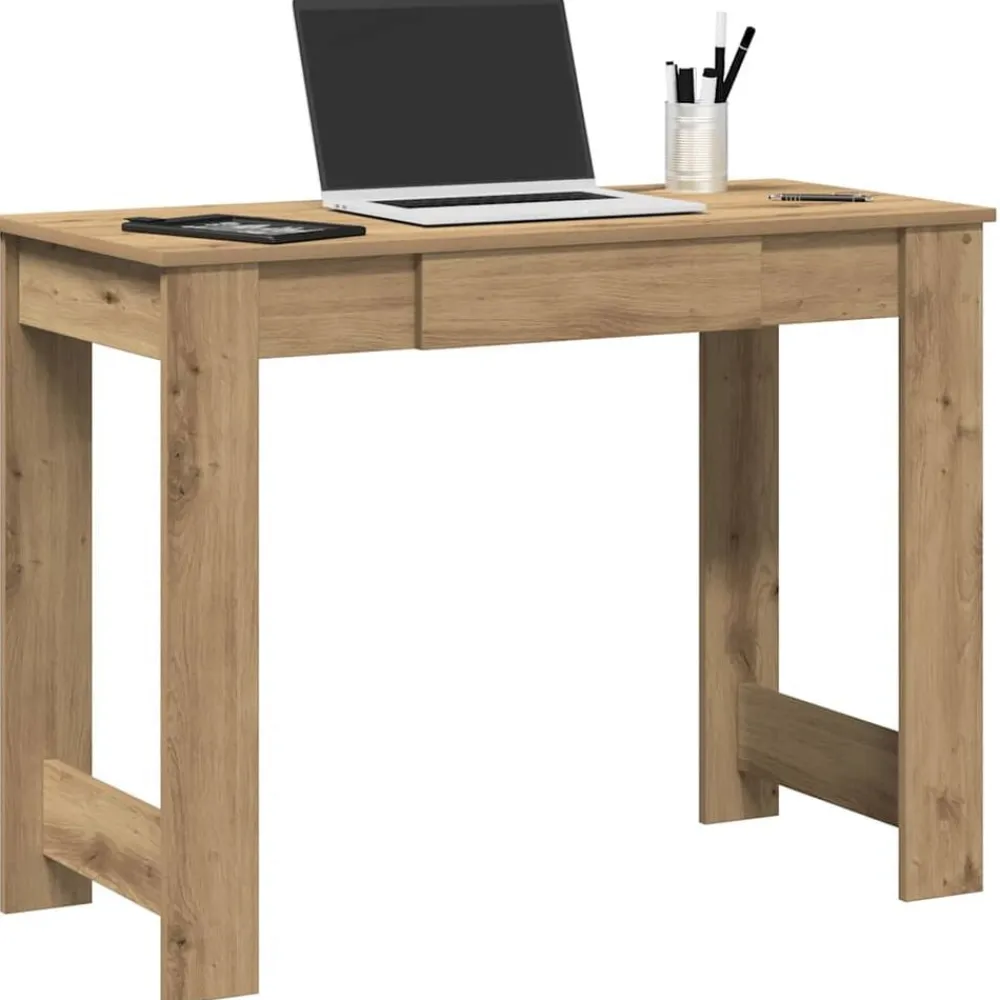 vidaXL Bureau chêne artisanal 100x45x75 cm bois d'ingénierie