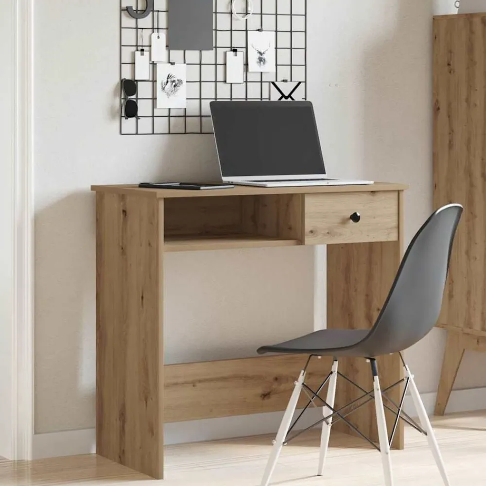 vidaXL Bureau chêne artisanal 80x40x75 cm bois d'ingénierie