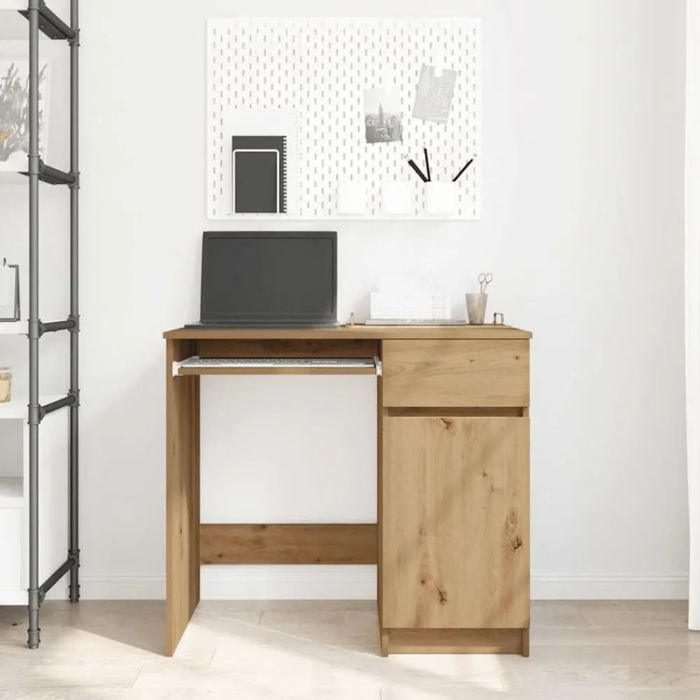 Meubles De Bureau-vidaXL Bureau chêne artisanal 86x49x76 cm bois d'ingénierie chêne artisanal