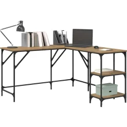 Meubles De Bureau|Tables-vidaXL Bureau Chêne artisanal 139 x 139 x 75 cm Bois d'ingénierie ch&ecirc;ne artisanal
