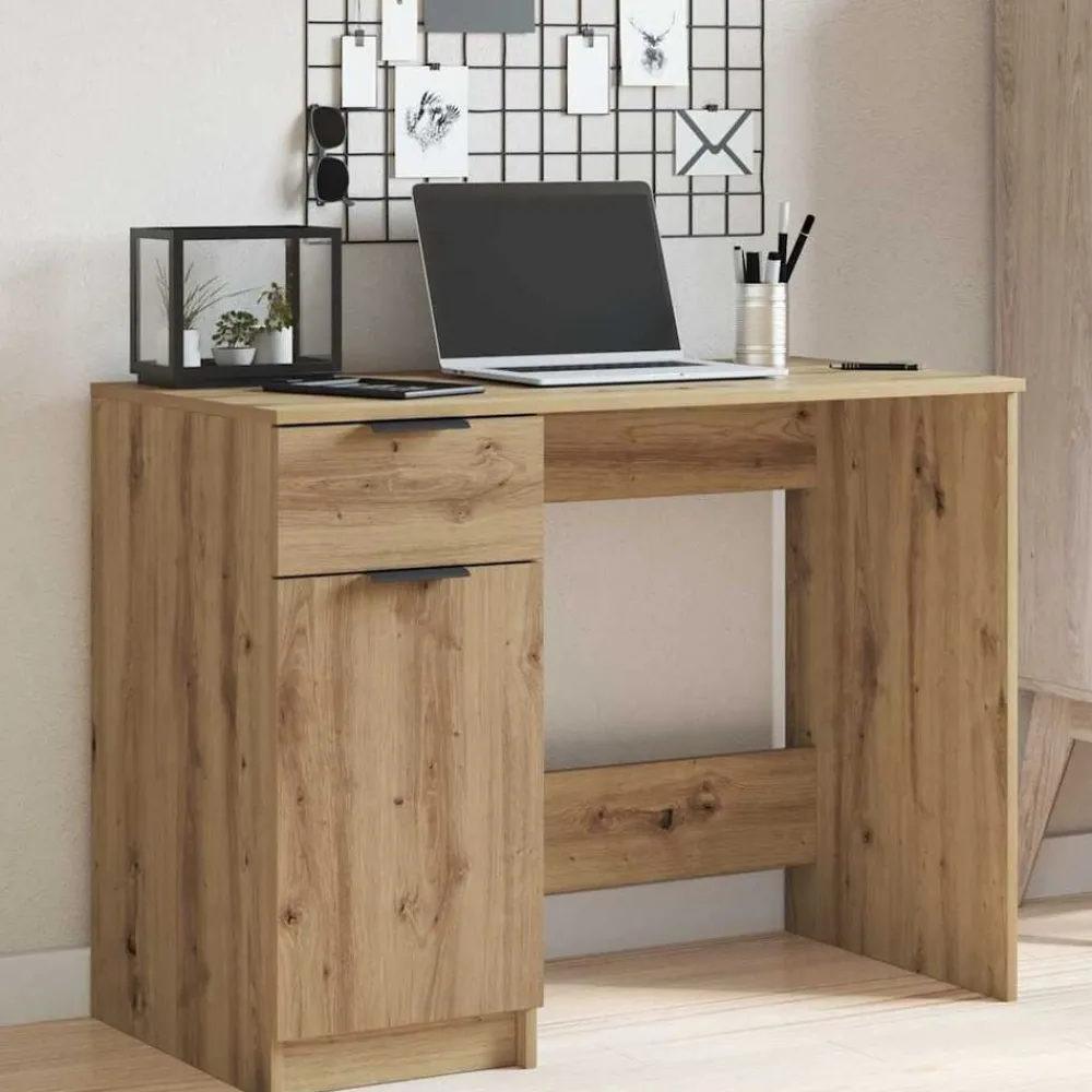 vidaXL Bureau chêne artisanal 100x50x75 cm bois d'ingénierie