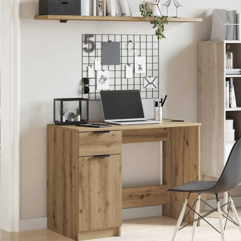 vidaXL Bureau chêne artisanal 100x50x75 cm bois d'ingénierie