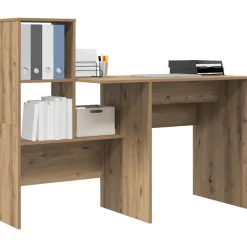 Meubles De Bureau-vidaXL Bureau Chêne artisanal 131,5 x 50 x 106,5 cm Bois d'ingénierie ch&ecirc;ne artisanal