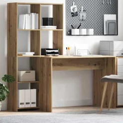 Meubles De Bureau-vidaXL Bureau Chêne artisanal 138,5 x 55 x 143 cm Bois d'ingénierie ch&ecirc;ne artisanal