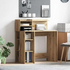 Meubles De Bureau-vidaXL Bureau Chêne artisanal 90 x 48 x 101,5 cm Bois d'ingénierie ch&ecirc;ne artisanal