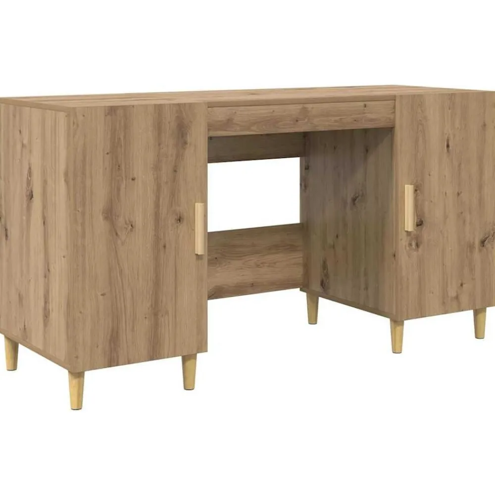 Meubles De Bureau-vidaXL Bureau Chêne artisanal 140 x 50 x 75 cm Bois d'ingénierie chêne artisanal