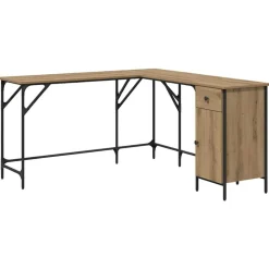 Meubles De Bureau|Tables-vidaXL Bureau Chêne artisanal 141 x 141 x 75 cm Bois d'ingénierie ch&ecirc;ne artisanal