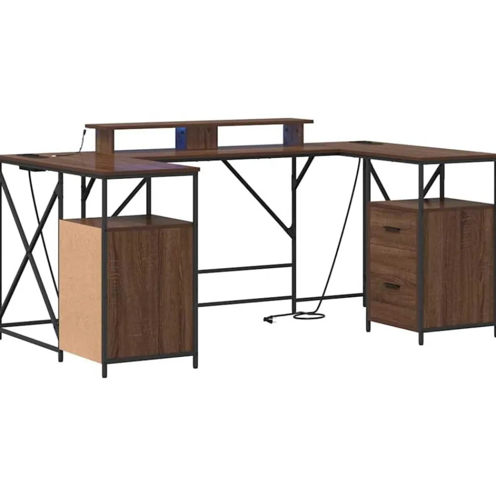 Meubles De Bureau-vidaXL Bureau Chêne brun 182 x 101 x 87,5 cm Bois d'ingénierie Chêne marron