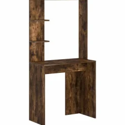 vidaXL Bureau Chêne fumé 78,5 x 37 x 154,5 cm Bois d'ingénierie
