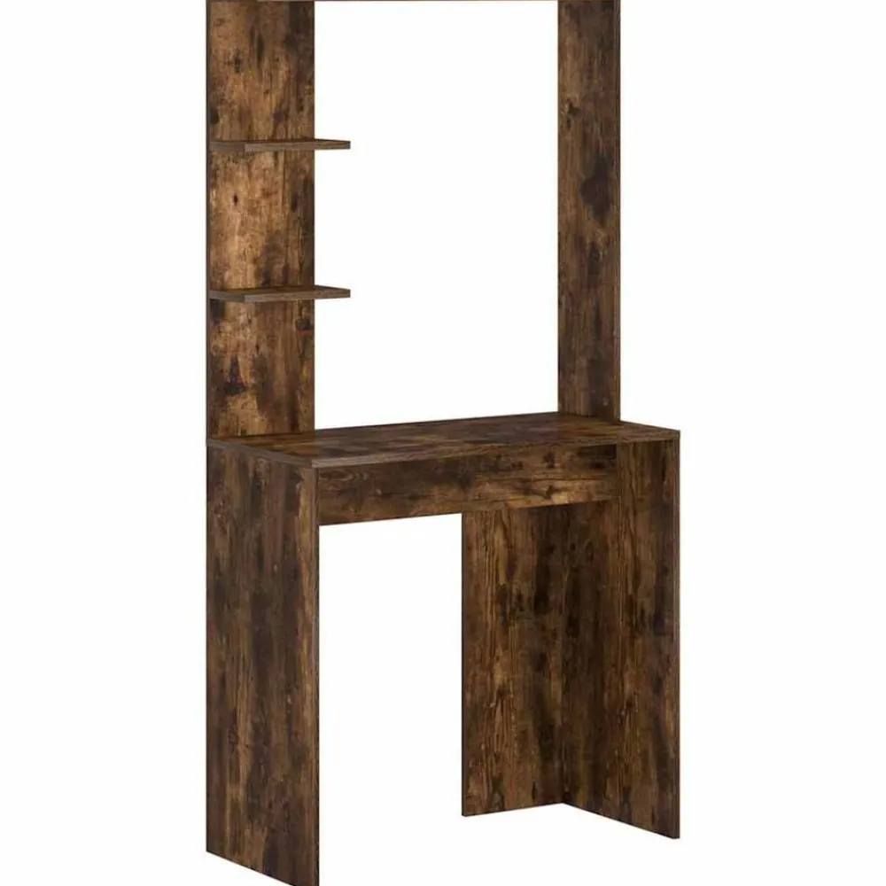 vidaXL Bureau Chêne fumé 78,5 x 37 x 154,5 cm Bois d'ingénierie