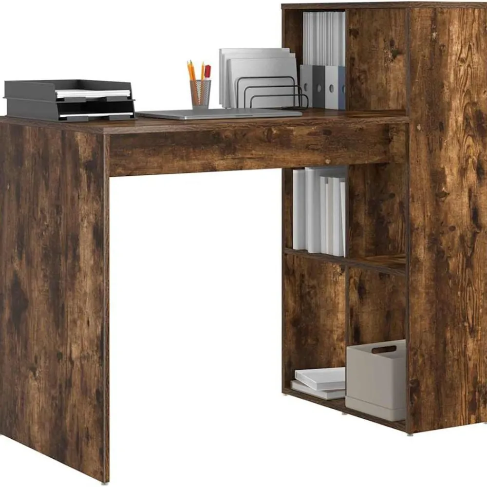 Meubles De Bureau-vidaXL Bureau Chêne fumé 108 x 55 x 103.5 cm Bois d'ingénierie Chêne fumé