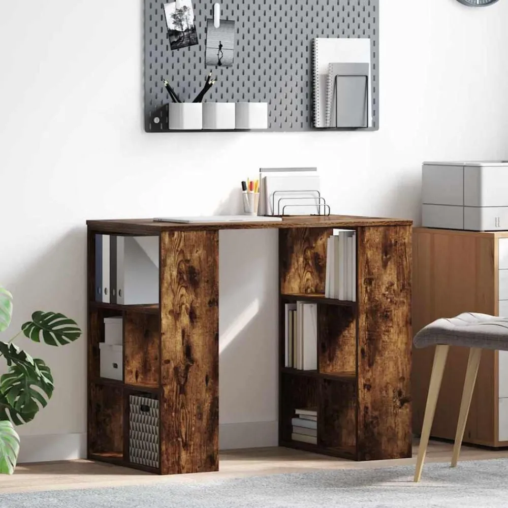 Meubles De Bureau-vidaXL Bureau Chêne fumé 90 x 50 x 75 cm Bois d'ingénierie Chêne fumé