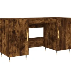 vidaXL Bureau chêne fumé 140x50x75 cm bois d'ingénierie