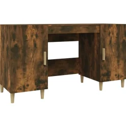 Meubles De Bureau-vidaXL Bureau Chêne fumé 140x50x75 cm Bois d'ingénierie Chêne fumé
