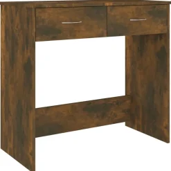 Meubles De Bureau-vidaXL Bureau Chêne fumé 80x40x75 cm Bois d'ingénierie Chêne fumé