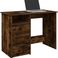 vidaXL Bureau chêne fumé 102x50x75 cm bois d'ingénierie