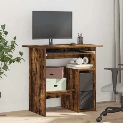 vidaXL Bureau Chêne fumé 80x45x74 cm Bois d'ingénierie