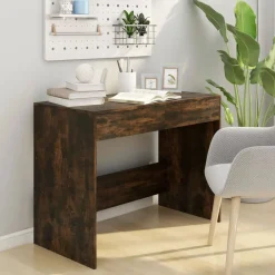 vidaXL Bureau Chêne fumé 101x50x76,5 cm Aggloméré