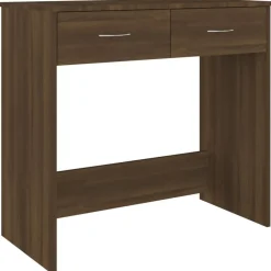 vidaXL Bureau chêne marron 80x40x75 cm bois d'ingénierie