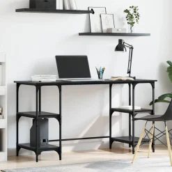 Meubles De Bureau-vidaXL Bureau Chêne noir 140 x 50 x 75 cm Bois d'ingénierie Ch&ecirc;ne noir