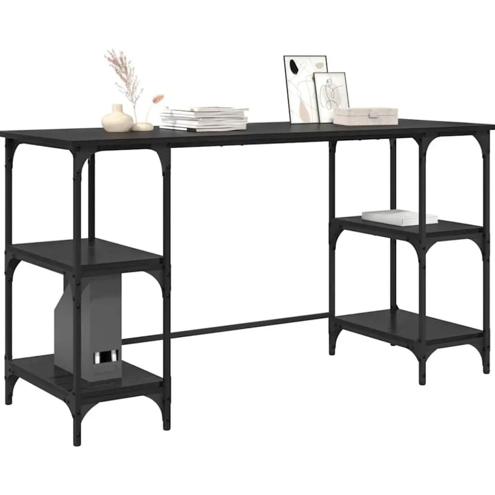 Meubles De Bureau-vidaXL Bureau Chêne noir 140 x 50 x 75 cm Bois d'ingénierie Chêne noir