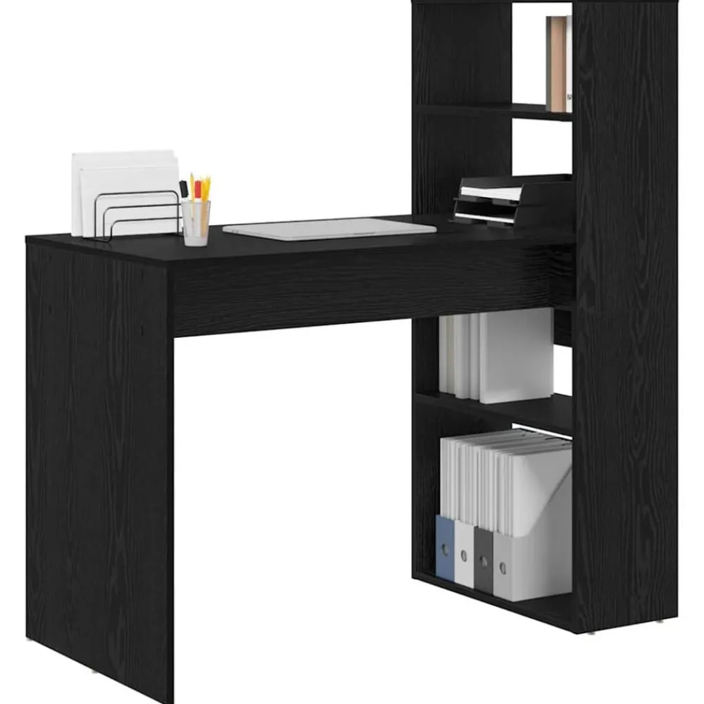 vidaXL Bureau Chêne noir 113 x 54 x 120 cm Bois d'ingénierie
