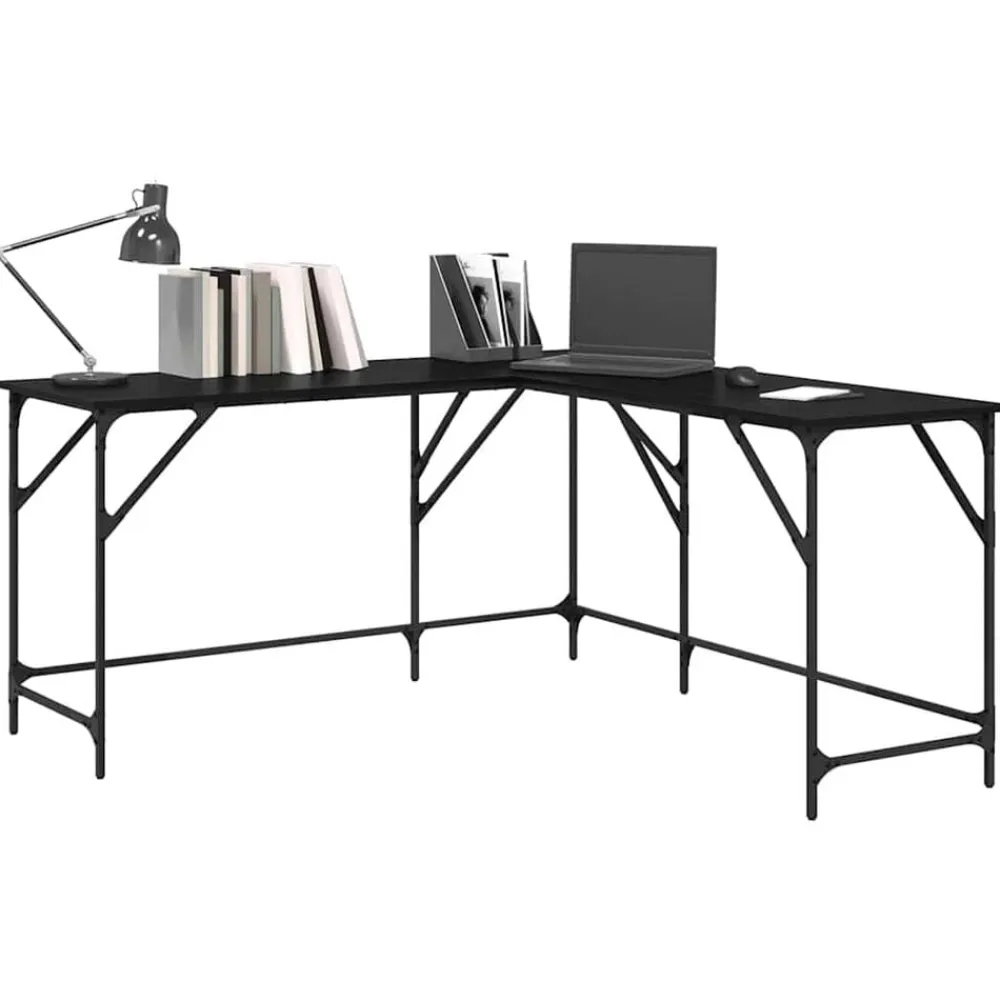Meubles De Bureau-vidaXL Bureau Chêne noir 149 x 149 x 75 cm Bois d'ingénierie Chêne noir