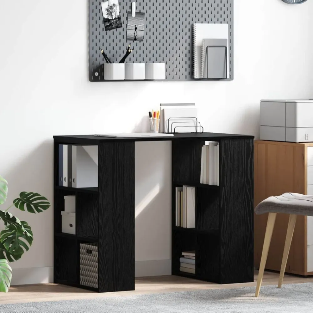 vidaXL Bureau Chêne noir 90 x 50 x 75 cm Bois d'ingénierie