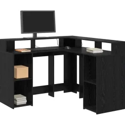 Meubles De Bureau-vidaXL Bureau Chêne noir 130 x 130 x 91 cm Bois d'ingénierie Chêne noir