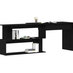 vidaXL Bureau Chêne noir 200 x 50 x 76 cm Bois d'ingénierie