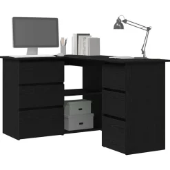vidaXL Bureau Chêne noir 145 x 100 x 76 cm Bois d'ingénierie